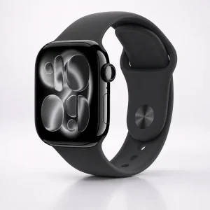 Apple Watch Series 11 - 42 mm Jet Black Aluminium Case with Black Sport Band