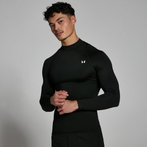 MP basislaag trainingsshirt met hoge hals en lange mouwen voor heren - Zwart - XS