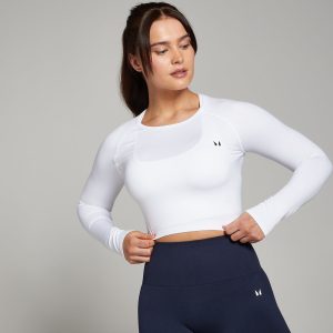 MP naadloze croptop met lange mouwen voor dames - Wit - XXS