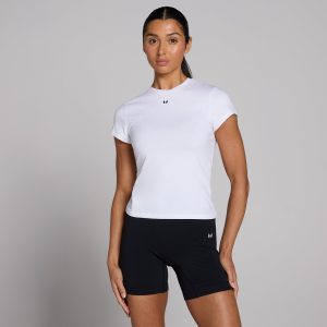 MP Basics T-shirt met nauwsluitende pasvorm en korte mouwen voor dames - Wit - XL