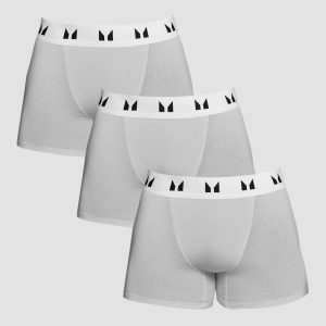 MP boxershorts voor heren (3-delig) Gemêleerd grijs / Wit - XXS