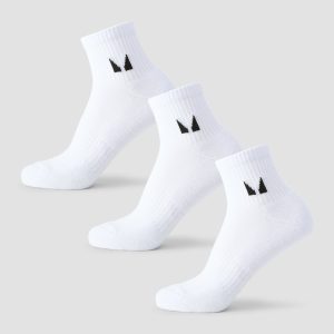 MP Unisex Ankle Socks (3 Pack) - White - UK 2-5