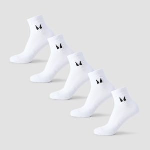 MP Unisex Enkelsokken (5 Stuks) - Wit - UK 2-5
