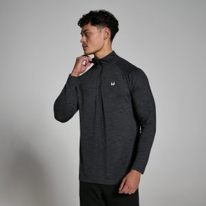 MP Performance shirt met kwartrits voor heren Gemêleerd zwart XS