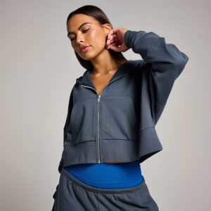 MyProtein MP Tempo gecropte hoodie met rits voor dames Middernachtzwart L