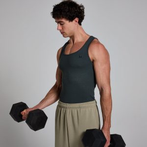 MP Men's Lift Ribbed Muscle Fit Tank - Washed Black - XS