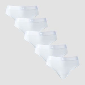 MP middelhoog bikinibroekje voor dames (verpakking met 5 stuks) - Wit - XS