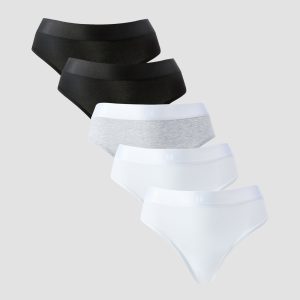 MyProtein MP middelhoge string voor dames ( ) Wit / Zwart / Gemêleerd grijs XS