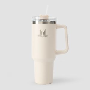 Myprotein Metalen Zijhandvat Rietjes Fles 1200ml - Natuurlijk Crème
