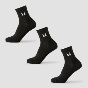 MP korte hardloopsokken (verpakking met drie stuks) - Zwart - UK 9-11