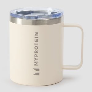 Myprotein koffiebeker van gerecycled metaal 350 ml - Roomwit