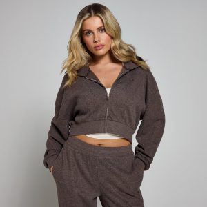 MyProtein MP zachte hoodie met doorritssluiting voor dames Chocoladebruin L