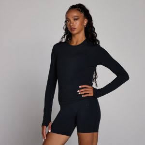 MP Women's Tempo Long Sleeve Top With Thumbholes - Black - Black - L
