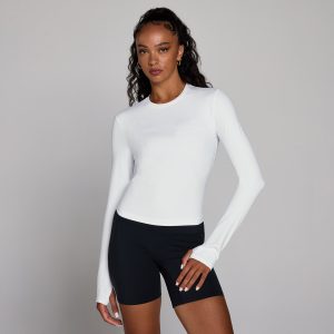 MP Women's Tempo Long Sleeve Top With Thumbholes - White - White - M