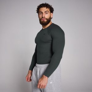 MP Origin geribd spieraccentuerend shirt met lange mouwen voor heren - Verwassen zwart - XS