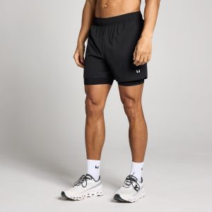 MP 2-in-1-trainingsshort met binnenbeenlengte van 13 cm voor heren - Zwart - XS