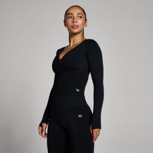 MP Dames Tempo Naadloze Cropped Jas - Zwart - XS