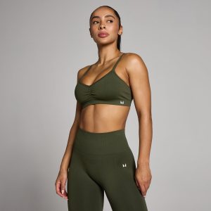 MP Dames Tempo Naadloze Ruched Front Sport-BH - Bosgroen - XS