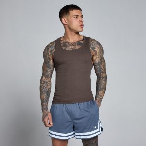 MP Men's Lift Ribbed Muscle Fit Vest - Chocolade - L