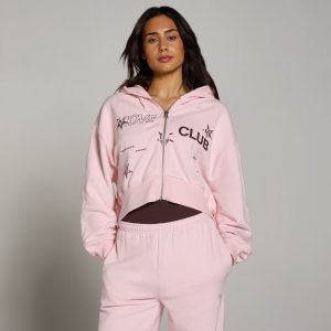 MP Dames Move Club Graphic Lichtgewicht Loopback Hoodie met Rits - Blush - L