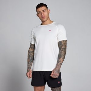 MP Heren Training T-Shirt - Gebroken Wit / Levendig Roze - S
