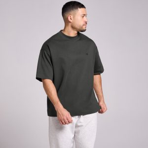 MP Heren Oversized Katoenen T-Shirt - Gewassen Zwart - XS