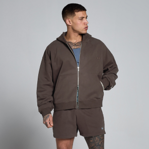 MP Men's Lift Oversized Loopback 2 Way Zip Hoodie - Chocolade - S
