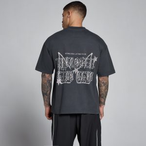 MyProtein MP Men's Lift Graphic Washed Cotton T Shirt Donkergrijs M