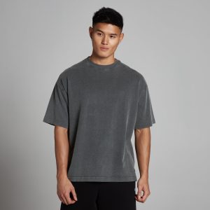 MP Heren Washed Oversized Katoenen T-Shirt - Donkergrijs - XS