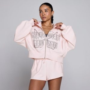 MyProtein MP Dames Lift Graphic Lifestyle Hoodie met Rits Babyroze XL