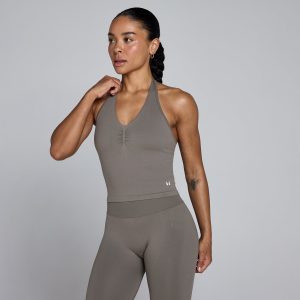 MP Dames Tempo Naadloze Halternek Top - Dark Truffle - XS