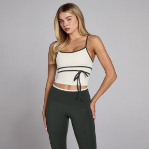 MyProtein MP Dames Tempo Contrast Tie Top Ivoor