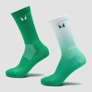 MP Hardloopsokken (2 stuks) - Ombre Zesty Green / Light Lime Stripe - UK 2-5