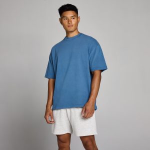 MyProtein MP Heren Washed Katoenen T Shirt Track Blauw L