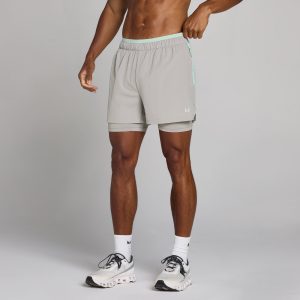 MP Heren Training Ultra 5 2-in-1 Short - Chalk Grey - XS