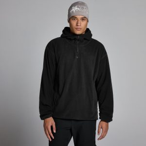 MP Heren Fleece 1/4 Rits Hoodie - Zwart - XS