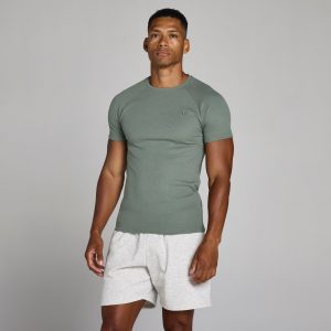 MP Heren Lift Geribd Muscle Fit T-Shirt - Gunmetal - XS