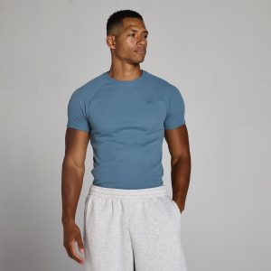 MP Heren Lift Geribd Muscle Fit T-Shirt - Midnight Slate - XS