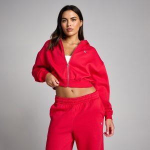 MyProtein MP Dames Basic Zip Through Cropped Hoodie Chilli