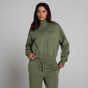 MyProtein MP Basics Bomberjack met Rits voor Dames Gewassen Olijf L