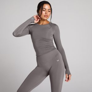 MyProtein MP Women's Tempo Sheer Ruched Longsleeve Top Donkere Truffel L