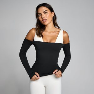 MyProtein MP Dames Tempo Off The Shoulder LS Top Zwart