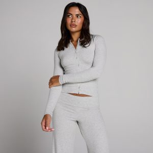 MP Dames Geribd Knoopjestop - Grijs Gemêleerd - XS