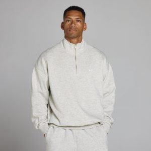 MP Men's Rest Day Oversized 1/4 Zip - Light Grey Marl - L