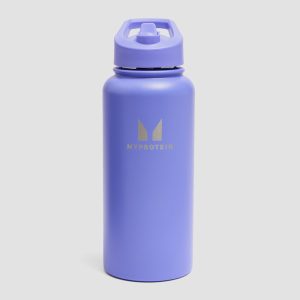 Myprotein Gerecyclede Metalen Fles met Klaprietje 1L - Power Indigo